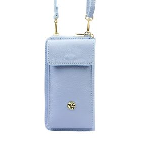    Gregorio 1707 DOLLARO svetlomodrá dámska kožená peňaženka, držiak na mobil 11 x 20 x 6,5 cm