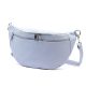  Luka 24-017 svetlomodrá dámska kožená kabelka na opasok, crossbody 37 x 22 x 11 cm