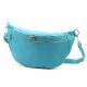  Luka 24-017 tyrkysová dámska kožená kabelka na opasok, crossbody 37 x 22 x 11 cm