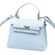  Dámska kožená kabelka Luka 19-17 MN v svetlomodrej farbe, crossbody, 23 x 19 x 12,5 cm