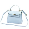  Dámska kožená kabelka Luka 19-17 MN v svetlomodrej farbe, crossbody, 23 x 19 x 12,5 cm