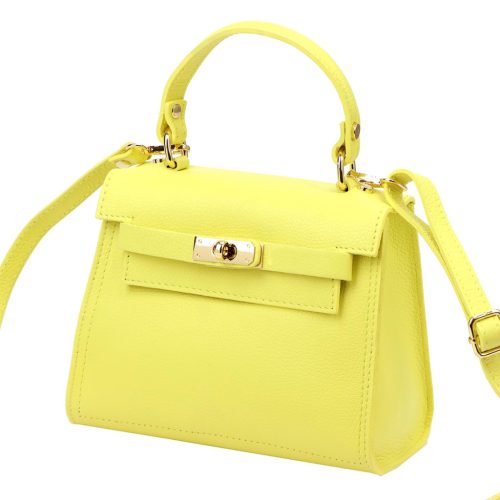  Dámska kožená kabelka Luka 19-17 MN žltá, cez rameno 23 x 19 x 12,5 cm