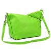  Dámska kožená kabelka cez rameno Luka 24-051 v jablkovo zelenej farbe 32 x 22 x 14 cm