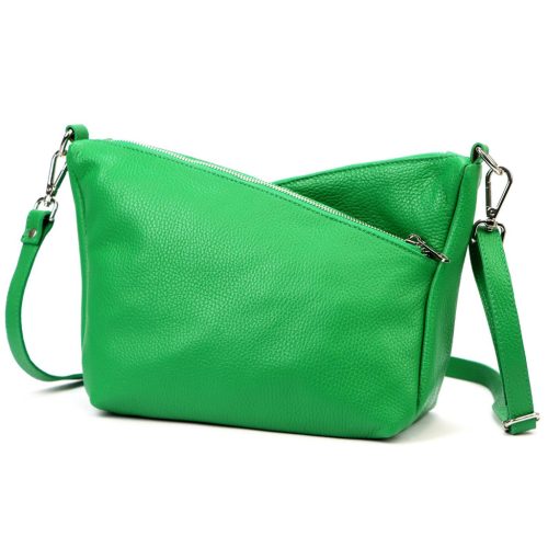  Dámska kožená kabelka cez rameno Luka 24-051 zelená 32 x 22 x 14 cm