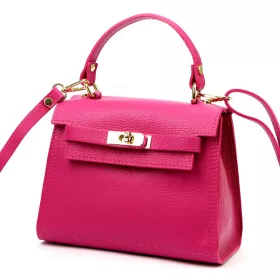    Dámska kožená kabelka Luka 19-17 MN magenta, taška cez rameno 23 x 19 x 12,5 cm