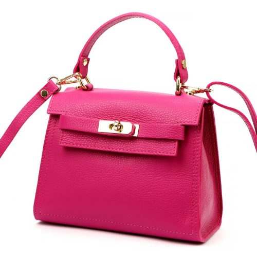  Dámska kožená kabelka Luka 19-17 MN magenta, taška cez rameno 23 x 19 x 12,5 cm