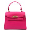  Dámska kožená kabelka Luka 19-17 MN magenta, taška cez rameno 23 x 19 x 12,5 cm