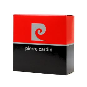    Pánsky opasok z hovädzej kože Pierre Cardin PARURE05 ČIERNO-STRIEBORNÝ 3,5 cm