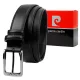  Pánsky opasok z hovädzej kože Pierre Cardin PARURE05 ČIERNO-STRIEBORNÝ 3,5 cm