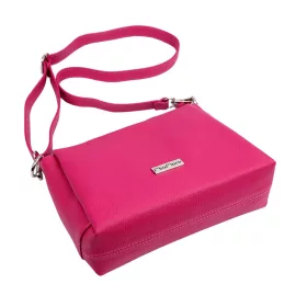    Dámska kožená kabelka MiaMore 01-002 DOLLARO magenta 27 x 20 x 10 cm