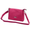  Dámska kožená kabelka MiaMore 01-002 DOLLARO magenta 27 x 20 x 10 cm