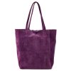  Dámska kožená kabelka cez rameno Patrizia 419-013-05 fialová, nákupná taška 38 x 38 x 13 cm