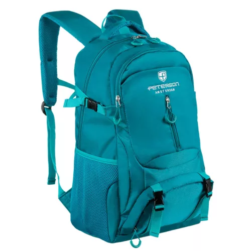  Unisex batoh Peterson PTN PWY-02 tyrkysový s držiakom na notebook 31 x 49 x 22 cm