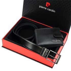    Pánska darčeková sada z hovädzej kože Pierre Cardin ZG-136-BR 25,5 x 6 x 19 cm