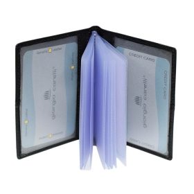  Kožený čierny držiak na karty Giorgio Carelli