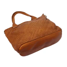    Dámska kožená kabelka cez rameno VS 014 koňakovej farby, bočná taška 39 x 30 x 15 cm