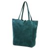  Dámska kožená kabelka cez rameno Patrizia 419-013-05 tyrkysová, nákupná taška 38 x 38 x 13 cm