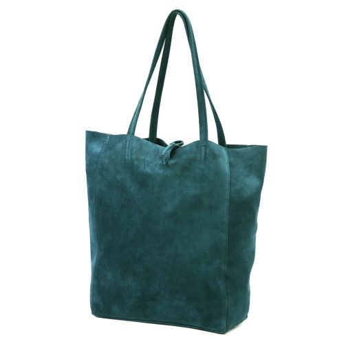 Dámska kožená kabelka cez rameno Patrizia 419-013-05 tyrkysová, nákupná taška 38 x 38 x 13 cm