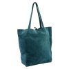  Dámska kožená kabelka cez rameno Patrizia 419-013-05 tyrkysová, nákupná taška 38 x 38 x 13 cm
