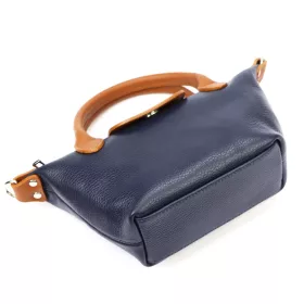    Dámska kožená kabelka Luka 24-068 tmavomodrá, cez rameno 32 x 14 x 10 cm