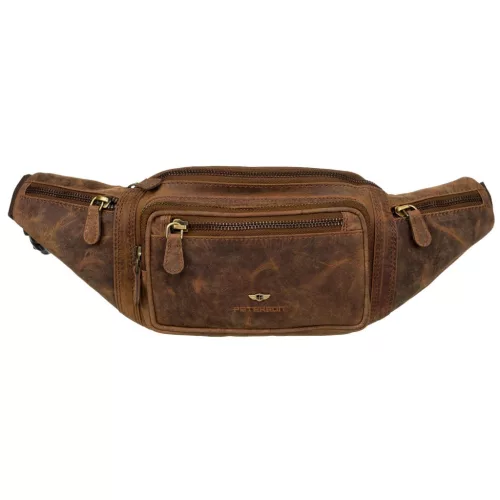  Peterson PTN 2506-NSH hnedá kožená taška na opasok 40 x 14 x 10 cm