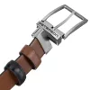  Darčeková sada pánskeho obojstranného koženého opasku Peterson PTN KL-B004-S001 čierno-hnedého 125 cm