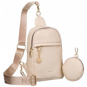    Dámska kožená taška Rovicky R-NER-ALE-8 béžovej farby 17 x 24 x 8,5 cm