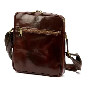    Pánska kožená crossbody kabelka Florence 68 TAMP hnedej farby 24 x 25 x 6,5 cm