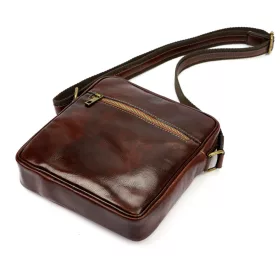    Pánska kožená crossbody kabelka Florence 68 TAMP hnedej farby 24 x 25 x 6,5 cm