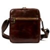  Pánska kožená crossbody kabelka Florence 68 TAMP hnedej farby 24 x 25 x 6,5 cm