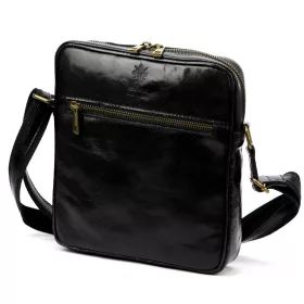    Pánska kožená crossbody kabelka Florence 68 TAMP čierna 24 x 25 x 6,5 cm