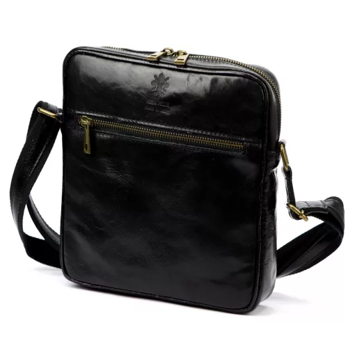  Pánska kožená crossbody kabelka Florence 68 TAMP čierna 24 x 25 x 6,5 cm