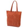  Dámska kožená kabelka cez rameno Patrizia 419-013-05 v koňakovej farbe, nákupná taška 38 x 38 x 13 cm