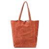  Dámska kožená kabelka cez rameno Patrizia 419-013-05 v koňakovej farbe, nákupná taška 38 x 38 x 13 cm