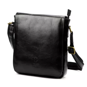    Pánska kožená crossbody kabelka Florence 69 TAMP čierna 26 x 24 x 6,5 cm