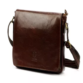    Pánska kožená crossbody kabelka Florence 69 TAMP hnedej farby 26 x 24 x 6,5 cm