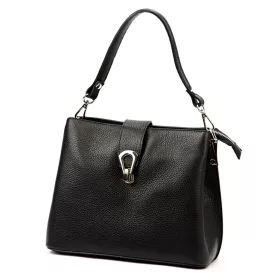    Dámska kožená kabelka cez rameno Luka 24-069 čierna 27 x 21,5 x 13 cm