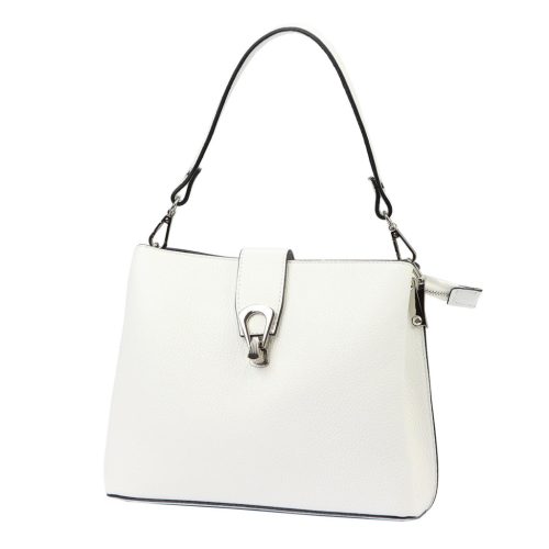  Dámska kožená kabelka cez rameno Luka 24-069 biela 27 x 21,5 x 13 cm