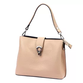   Dámska kožená kabelka cez rameno Luka 24-069 púdrovej farby 27 x 21,5 x 13 cm