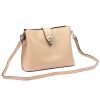  Dámska kožená kabelka cez rameno Luka 24-069 púdrovej farby 27 x 21,5 x 13 cm