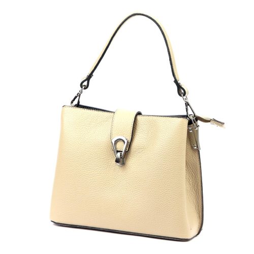  Dámska kožená kabelka cez rameno Luka 24-069 béžovej farby 27 x 21,5 x 13 cm