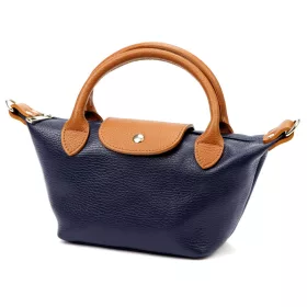    Dámska kožená kabelka Luka 24-068 D tmavomodrá, cez rameno 36 x 22 x 10 cm