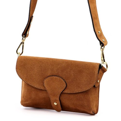  Dámska kožená kabelka cez rameno Luka 24-071 v koňakovej farbe 22,5 x 14,5 x 4,5 cm
