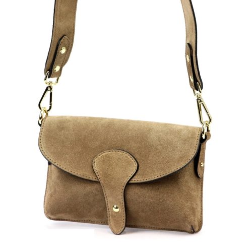  Dámska kožená kabelka cez rameno Luka 24-071 béžovej farby 22,5 x 14,5 x 4,5 cm