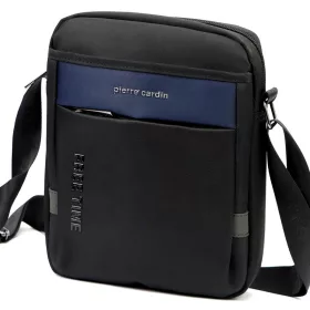    Pánska modro-čierna crossbody kabelka Pierre Cardin 1701 ALAN09 20 x 24 x 9 cm