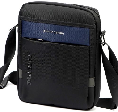  Pánska modro-čierna crossbody kabelka Pierre Cardin 1701 ALAN09 20 x 24 x 9 cm
