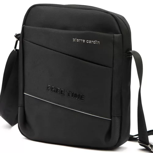  Pánska crossbody kabelka Pierre Cardin 1711 ALAN09 čierna 20 x 24 x 9 cm