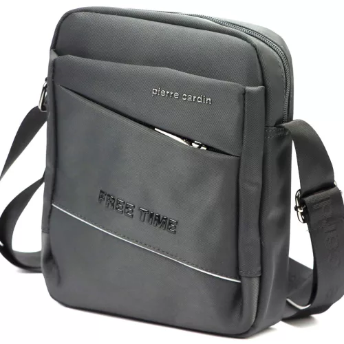  Pánska crossbody kabelka Pierre Cardin 1711 ALAN09 sivá 20 x 24 x 9 cm
