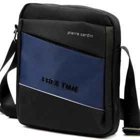    Pánska modro-čierna crossbody kabelka Pierre Cardin 1711 ALAN09 20 x 24 x 9 cm