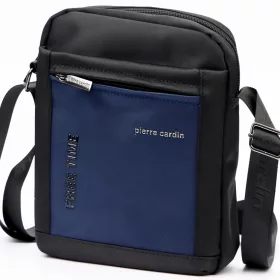    Pánska modro-čierna crossbody kabelka Pierre Cardin 1721 ALAN09 20 x 24 x 9 cm